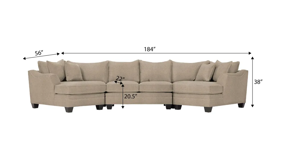 Foresthill 3-pc. Symmetrical Cuddler Sectional Sofa Dimensions