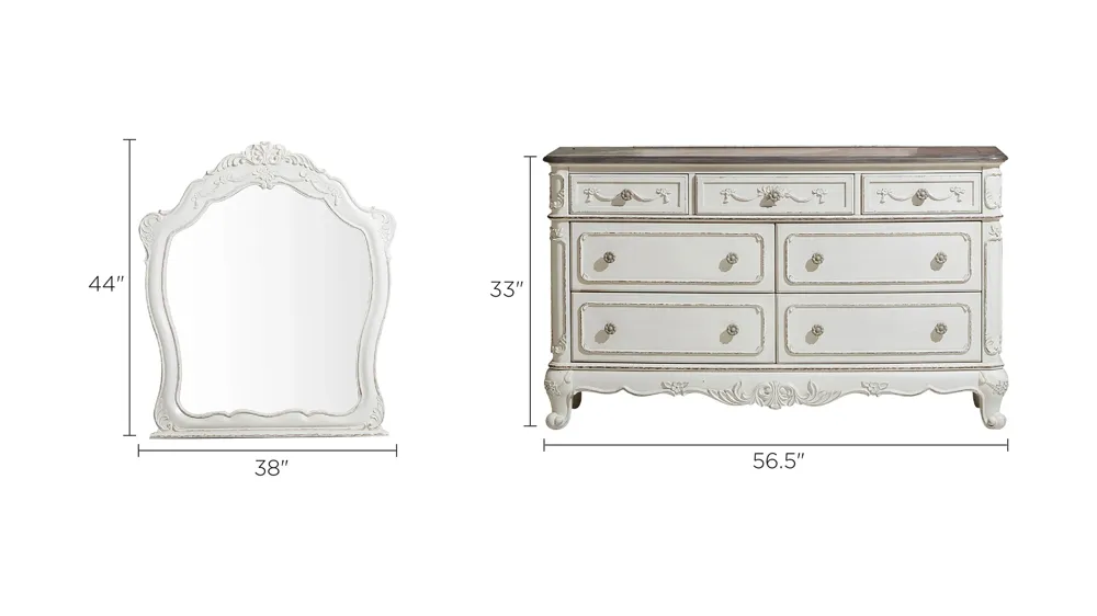 Averny 7-Drawer Bedroom Dresser With Mirror Dimensions