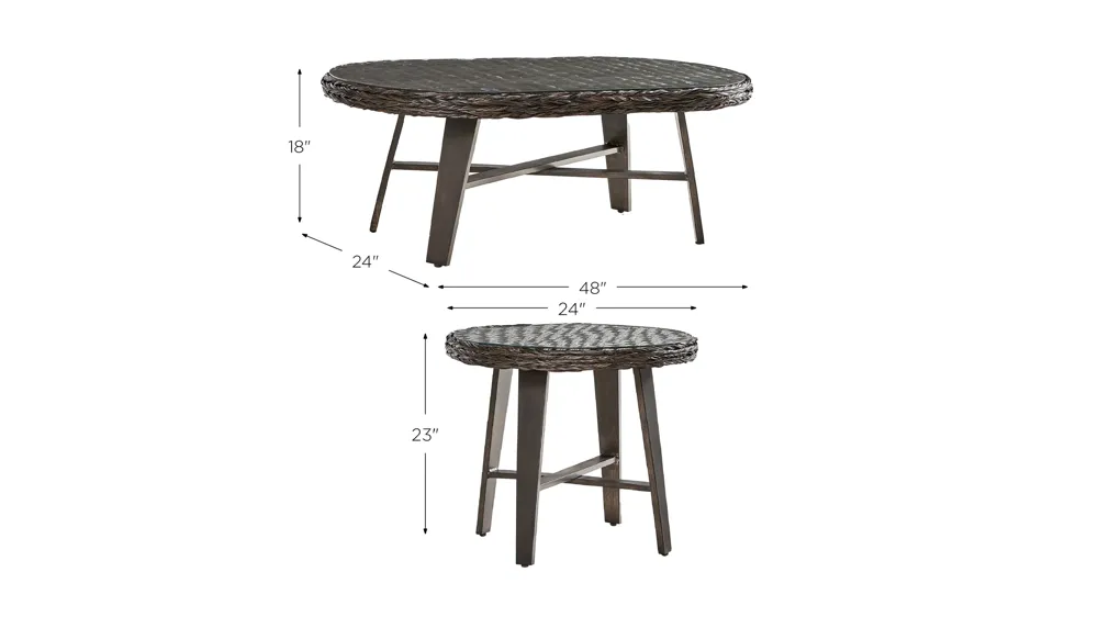 Grand Isle 2-pc. Outdoor Table Set Dimensions