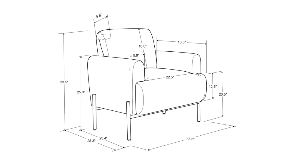 Kentwood Accent Chair Dimensions