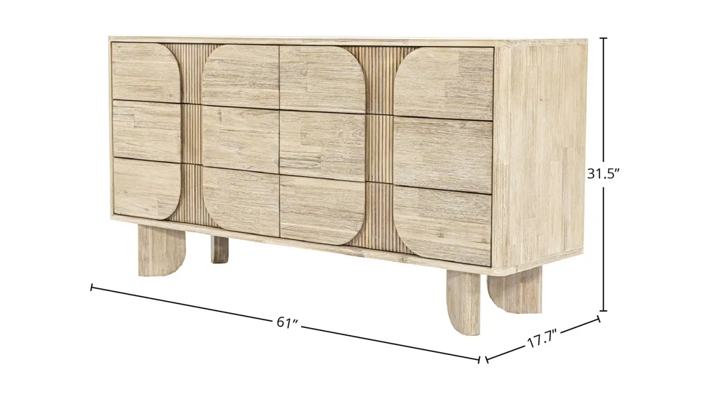 Haru 6 Drawer Dresser Dimensions