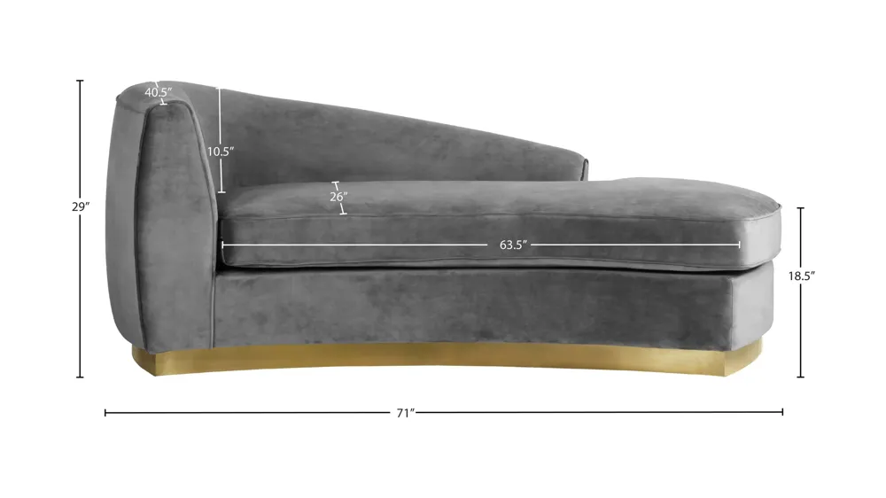 Julian Velvet Chaise Dimensions