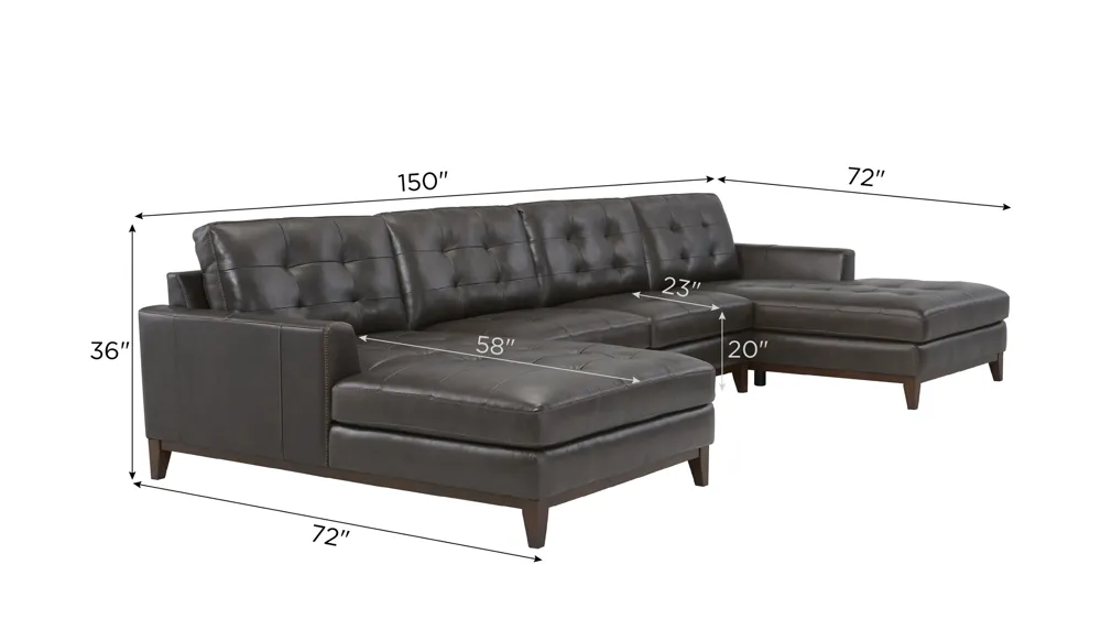 Wheaton Leather 3-pc. Sectional Dimensions
