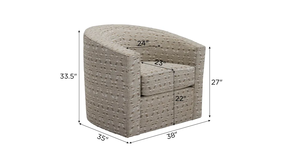 Easton Swivel Accent Chair Dimensions