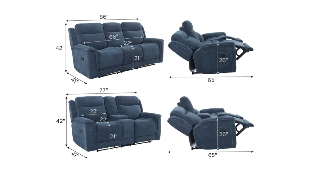 Bristol Living Room Set Dimensions