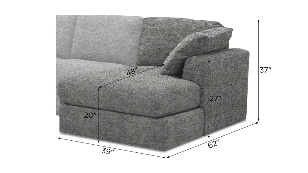 Nappily Right Arm Facing Chaise Dimensions