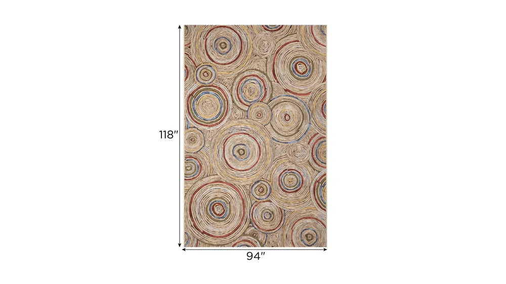 Marina Basket Circles Indoor/Outdoor Area Rug Dimensions