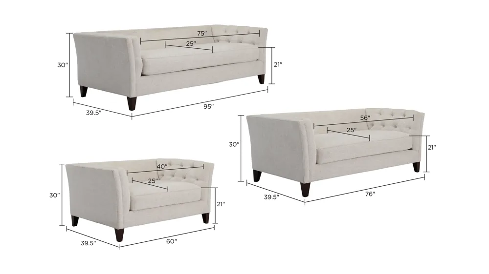 Callie Living Room Set Dimensions