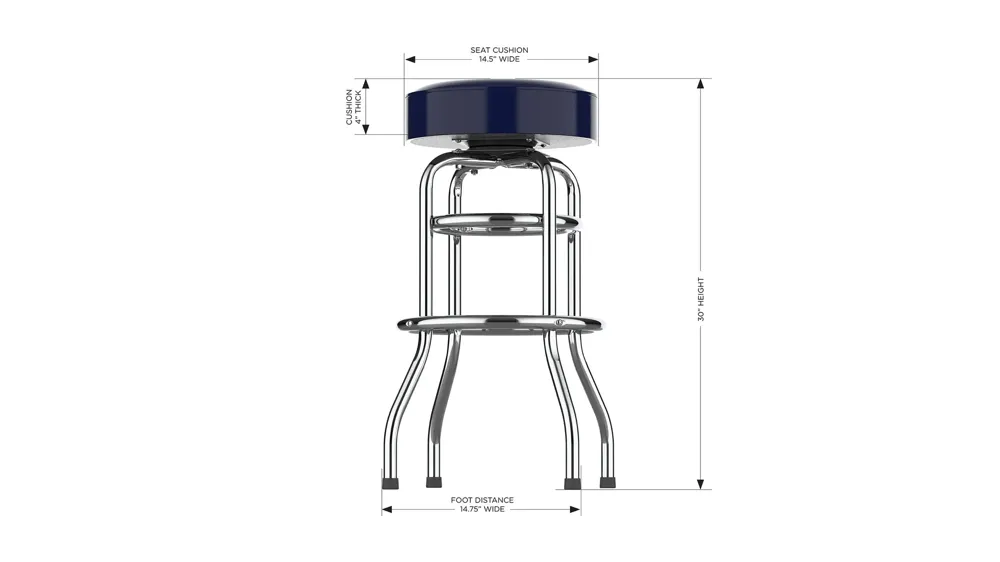 NFL Backless Swivel Bar Stool Dimensions