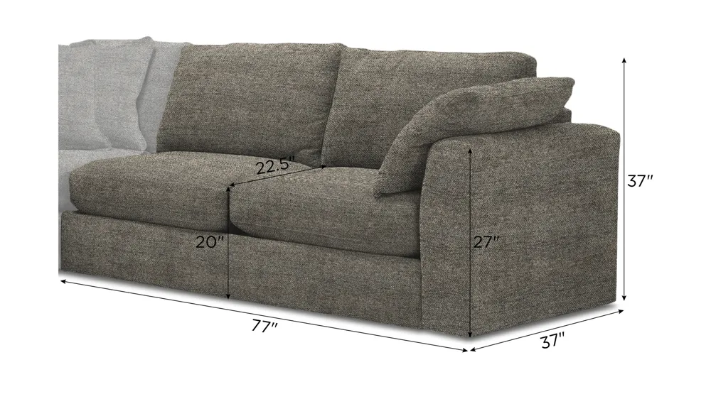 Nappily Right Arm Facing Loveseat Dimensions