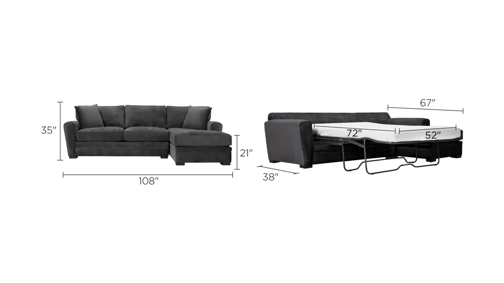 Artemis II 2-pc. Sectional w/ Full Sleeper Dimensions