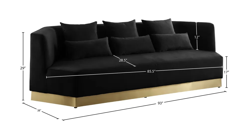 Marquis Velvet Sofa Dimensions
