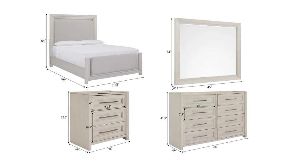 Florence 4-pc. Panel Bedroom Set w/ Tech Nightstand Dimensions