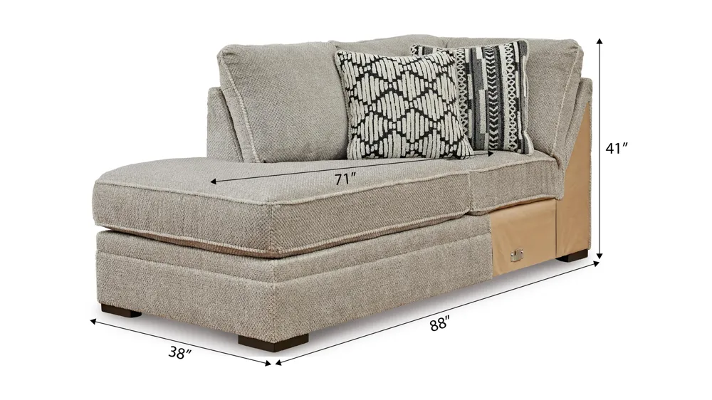 Calnita Left Arm Facing Corner Chaise Dimensions