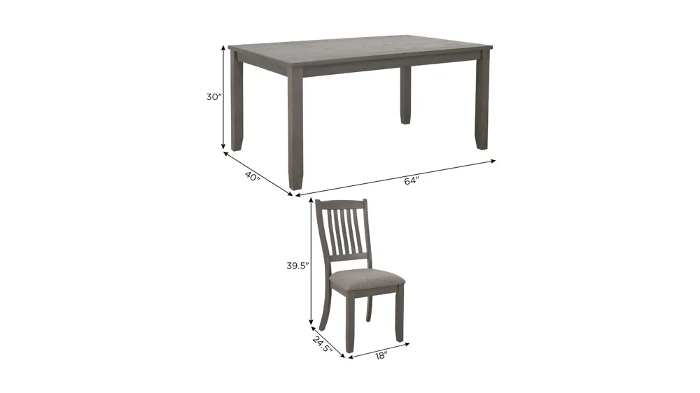 Maple Ridge 7-pc. Dining Set Dimensions