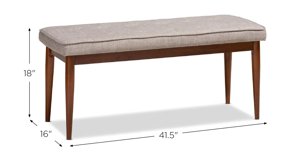 Itami Fabric Upholstered Wood Bench Dimensions