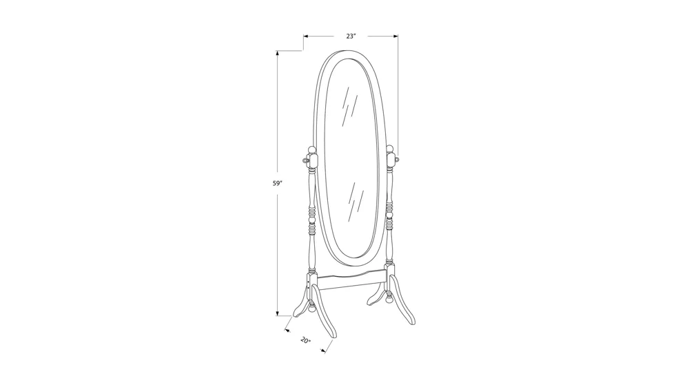 Monarch Specialties Floor Mirror Dimensions
