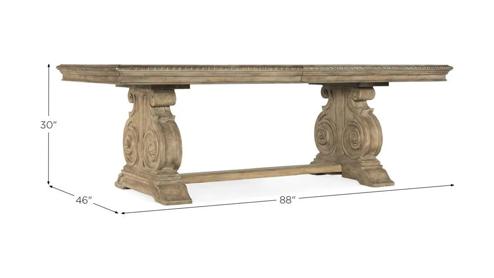 Castella Rectangular Dining Table with Two Leaves Dimensions