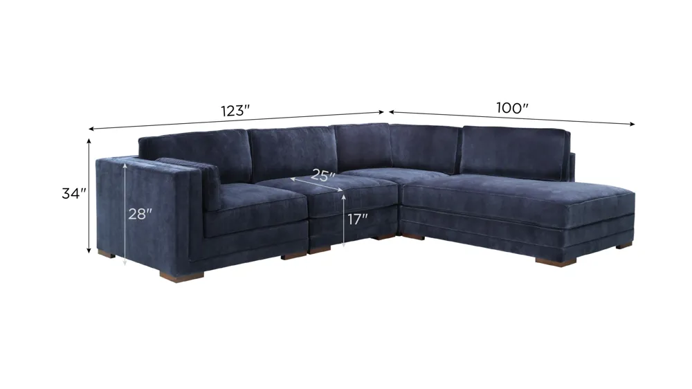Remmi 4-pc. Sectional Dimensions
