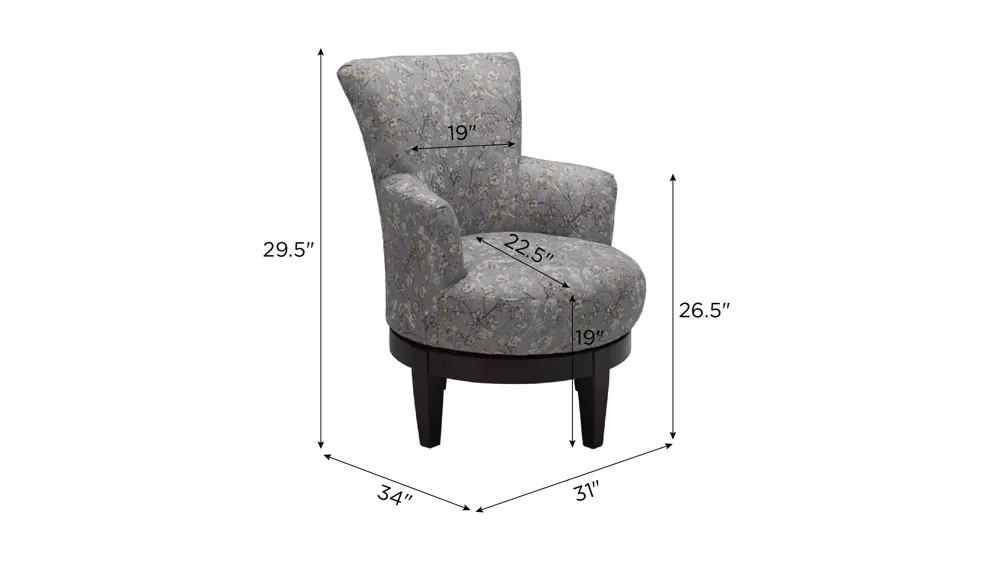 Lottie Swivel Chair Dimensions