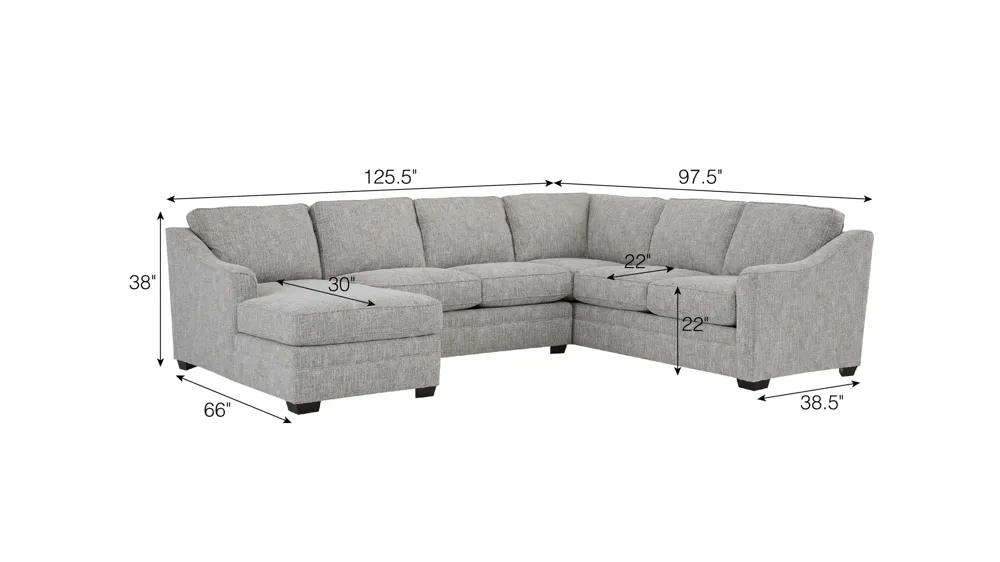 Fairhaven 3-pc. Sectional Dimensions