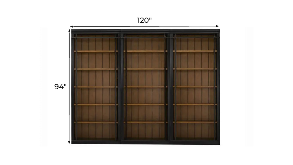 Beckett 3-pc. Bookcase Wall Dimensions