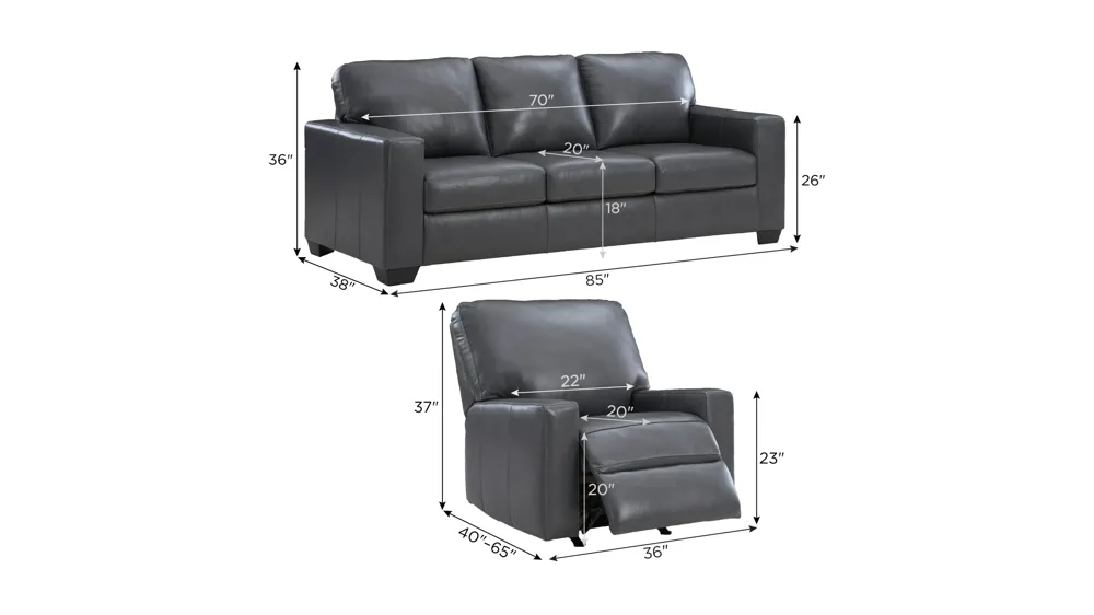 Bolsena Living Room Set Dimensions