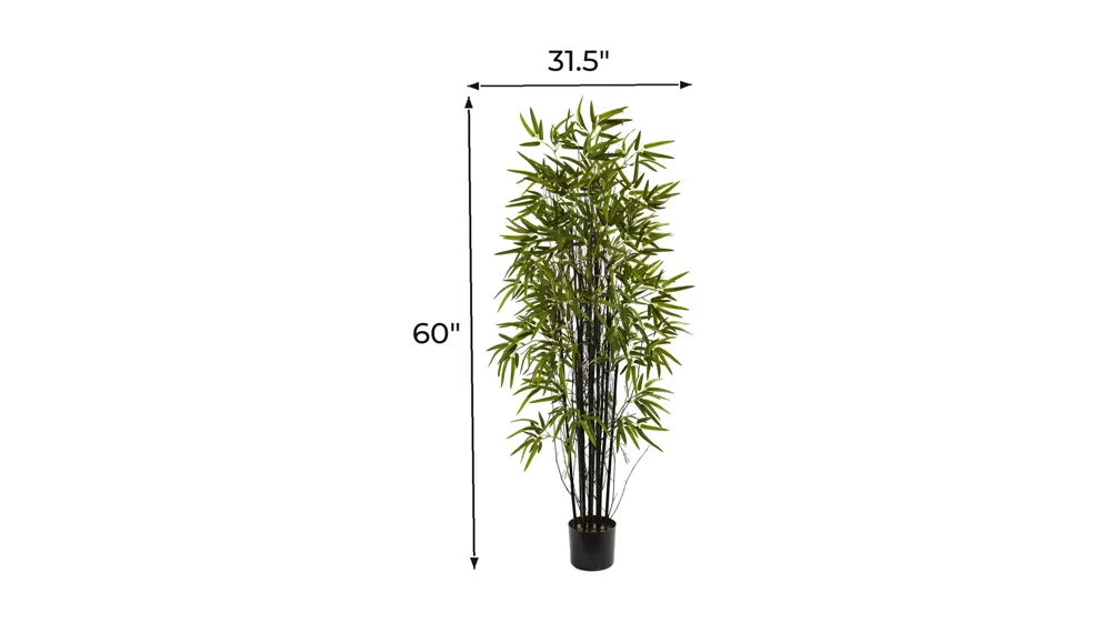 5ft. Black Bamboo Artificial Tree Dimensions