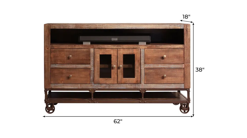 Urban Gold 62" TV Console Dimensions