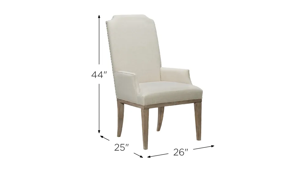 Monteverdi By Rachael Ray Upholstered Host Arm Chair Set of 2 Dimensions