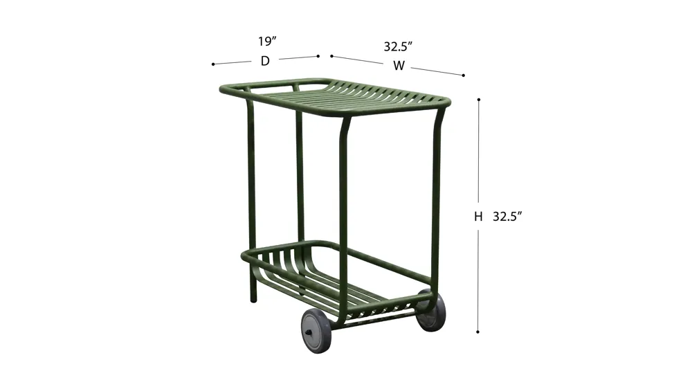 Enid 32" Outdoor Cart Dimensions