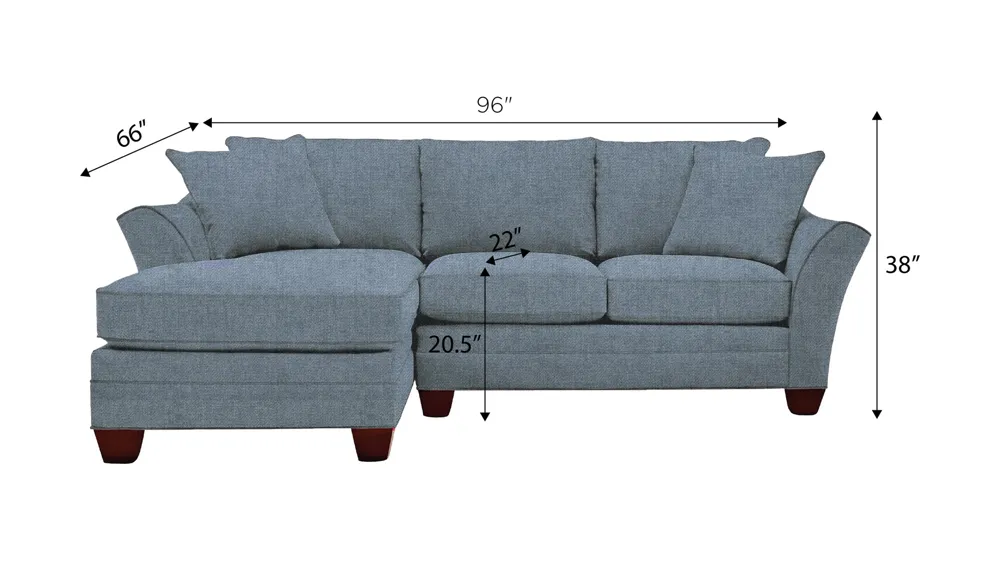 Foresthill 2-pc. Left Hand Chaise Sectional Sofa Dimensions