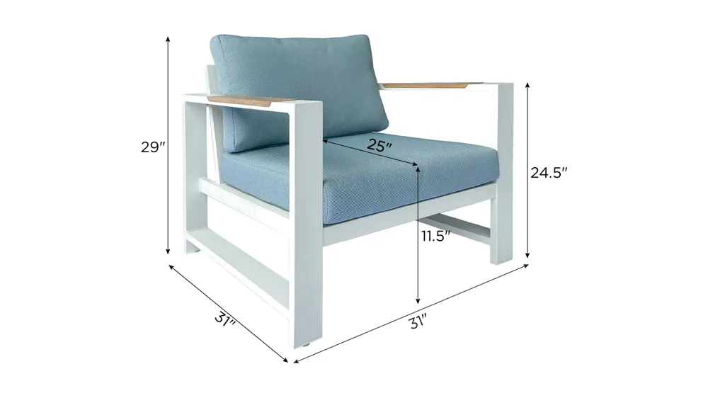 Siena Outdoor Armchair - Set of 2 Dimensions