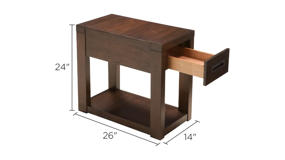 Riata Rectangular Chairside Table Dimensions