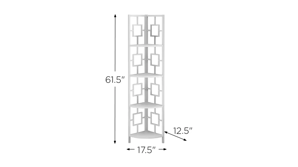 Malika Metal Corner Bookcase Dimensions