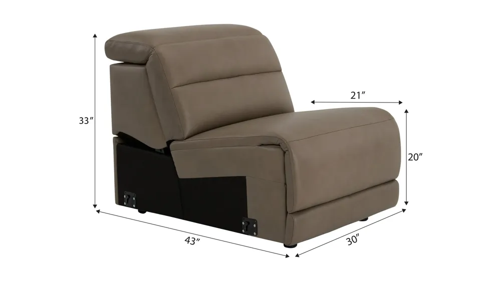 Tucker Armless Leather Chair Dimensions