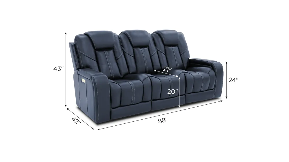 Starlight Zero Gravity Triple Power Sofa w/ Immersive Entertainment, Heat & Massage Dimensions