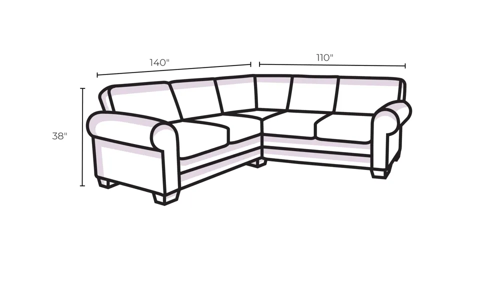Mondo 3-pc. Sectional Dimensions