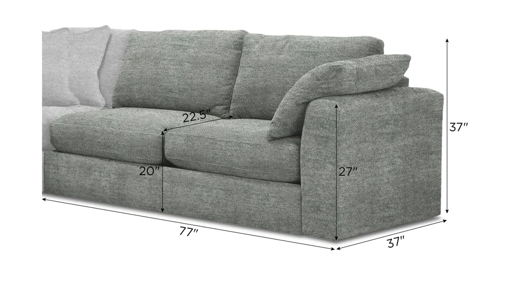 Nappily Right Arm Facing Loveseat Dimensions
