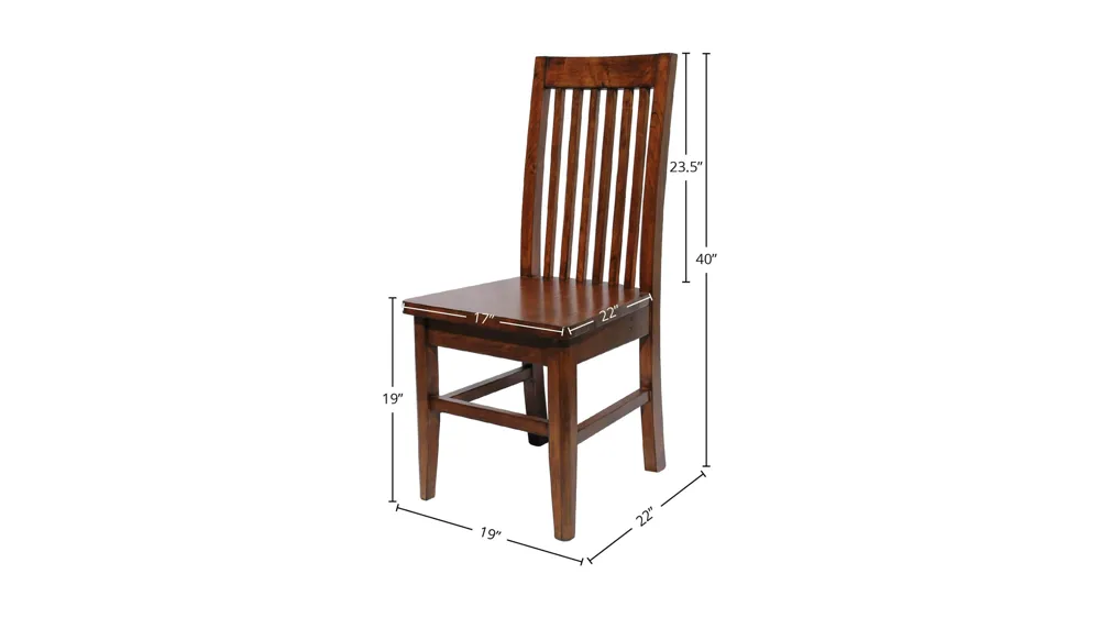 Irish Coast Slat Back Chair - African Dusk (Set of 2) Dimensions