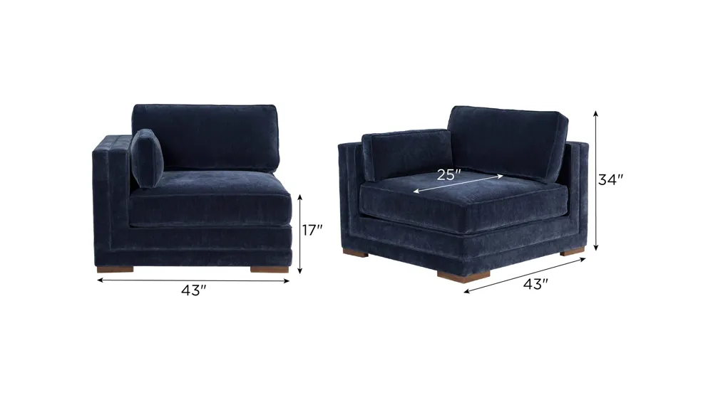 Remmi Left Arm Facing Chair Dimensions