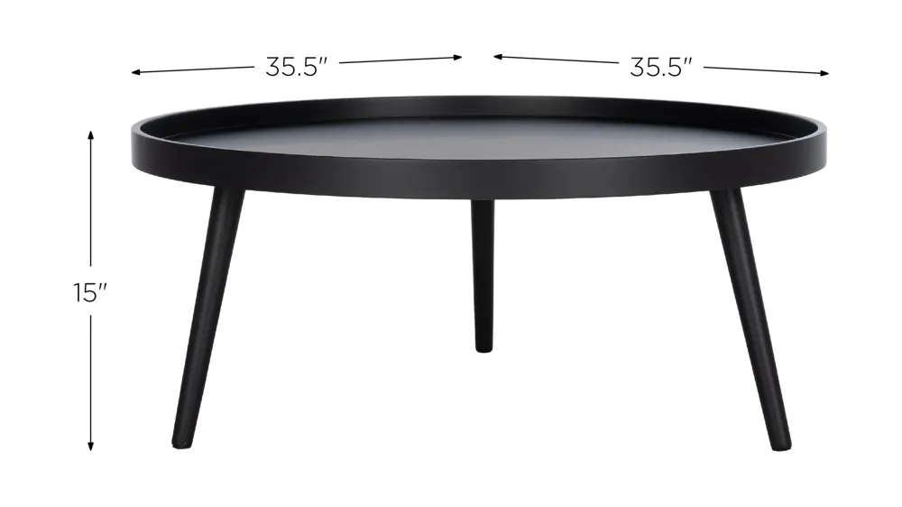 Reginald Round Tray Top Coffee Table Dimensions