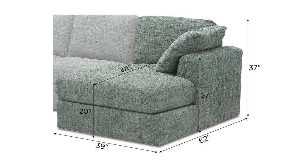 Nappily Right Arm Facing Chaise Dimensions