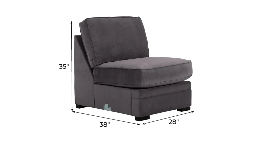 Artemis II Armless Chair Dimensions