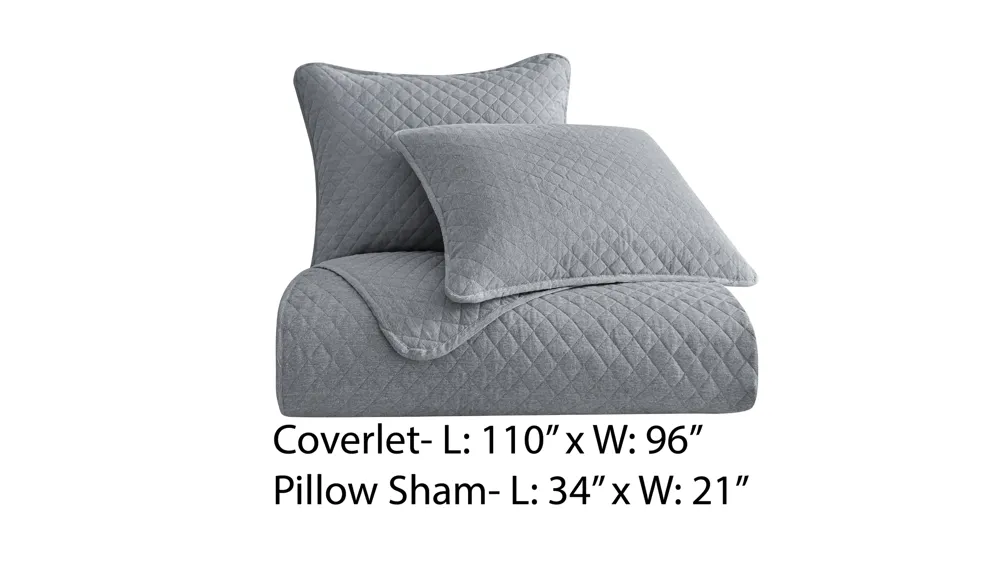Anna Diamond Quilted 3-pc. Coverlet Set Dimensions