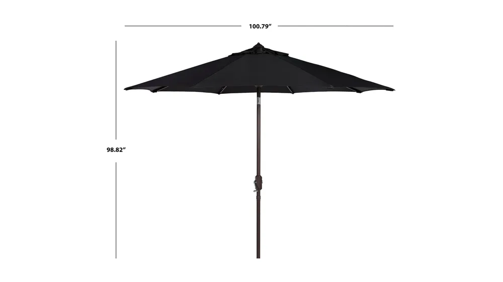 Ortega UV Resistant 9 ft Auto Tilt Crank Umbrella Dimensions