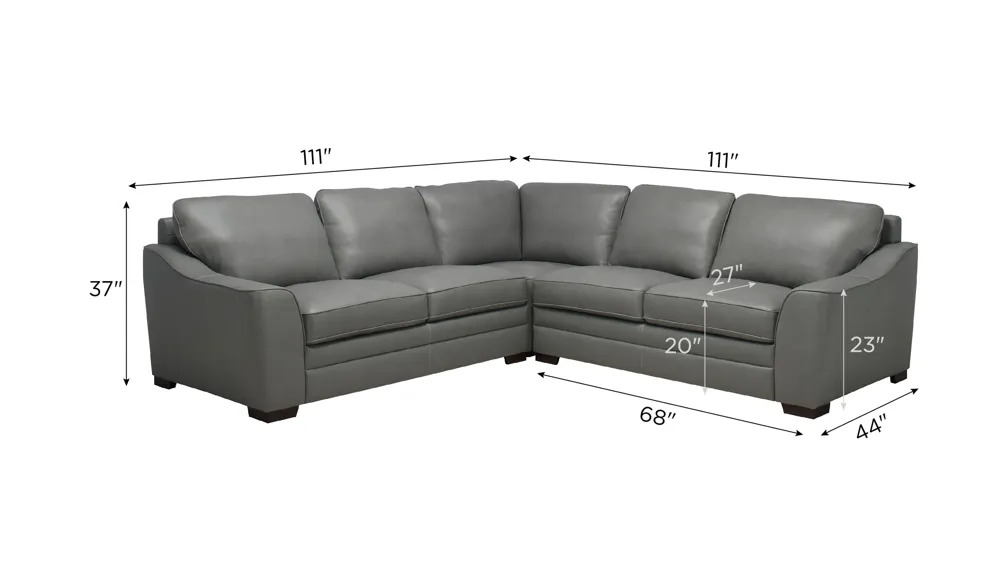 Dorian 3-pc. Sectional Dimensions