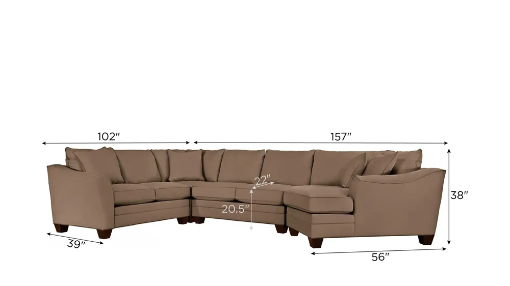 Foresthill 4-pc. Right Hand Cuddler with Loveseat Sectional Sofa Dimensions