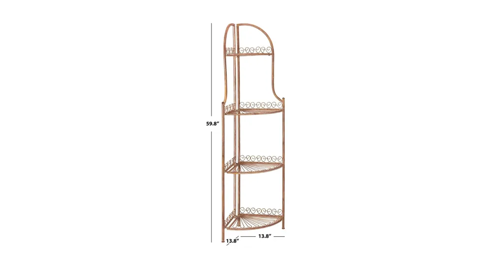 Cass Wrought Iron 4 Tier Outdoor Corner Shelf Dimensions