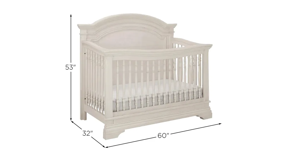 Bella Convertible Crib with Conversion Rails Dimensions